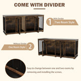 Dog Crate Furniture Indoor - Wooden Dog Kennel with Room Divider,Trays