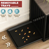 Dog Crate Furniture Indoor - Wooden Dog Kennel with Room Divider,Trays