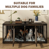 Dog Crate Furniture Indoor - Wooden Dog Kennel with Room Divider,Trays