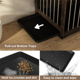 Dog Crate Furniture Indoor - Wooden Dog Kennel with Room Divider,Trays
