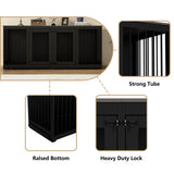 Dog Crate Furniture Indoor - Wooden Dog Kennel with Room Divider,Trays