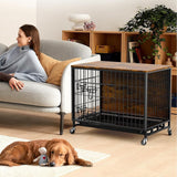 Dog Crate Furniture, Removable Tray and Wheels