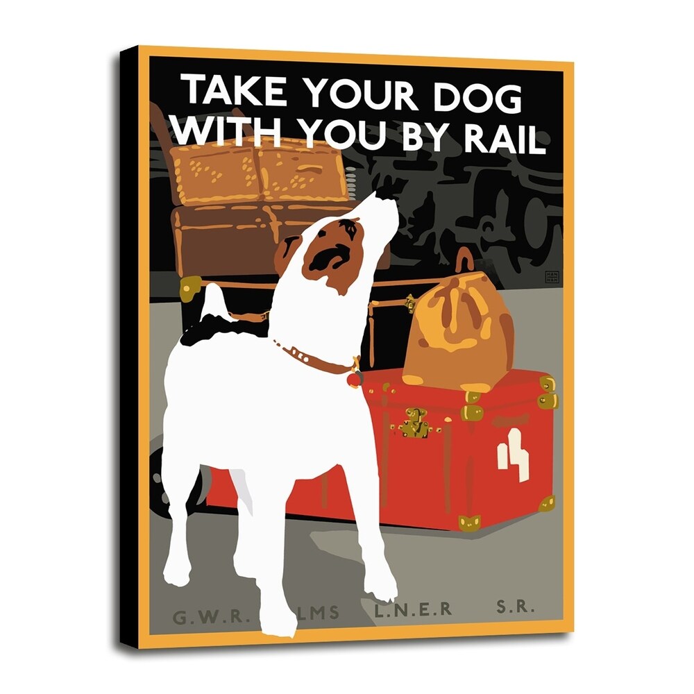 Dog by Rail-VINAPP113590 Print 22.5"x15" by Vintage Apple Collection