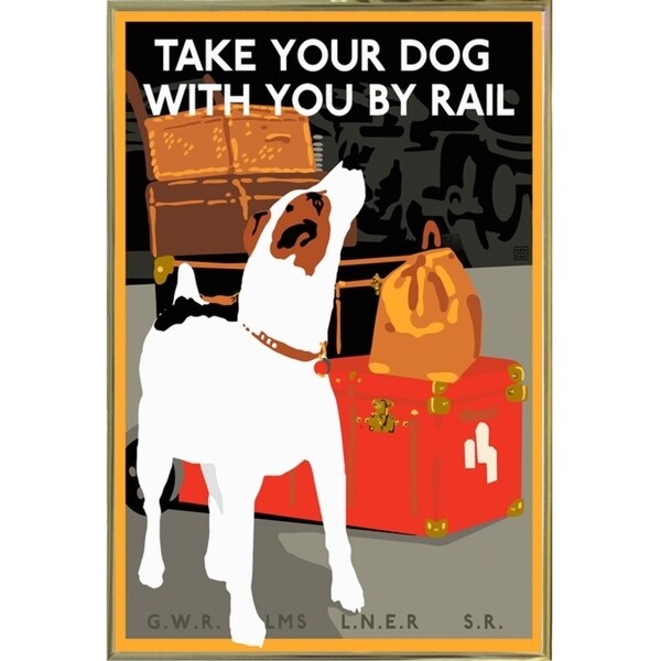 Dog by Rail-VINAPP113590 Print 22.5"x15" by Vintage Apple Collection