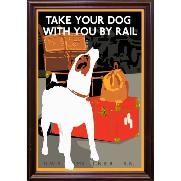 Dog by Rail-VINAPP113590 Print 22.5"x15" by Vintage Apple Collection