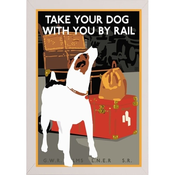 Dog by Rail-VINAPP113590 Print 22.5"x15" by Vintage Apple Collection