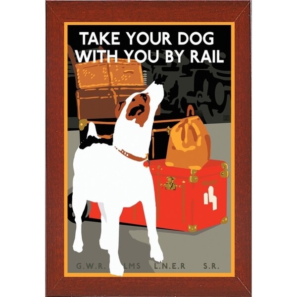Dog by Rail-VINAPP113590 Print 22.5"x15" by Vintage Apple Collection