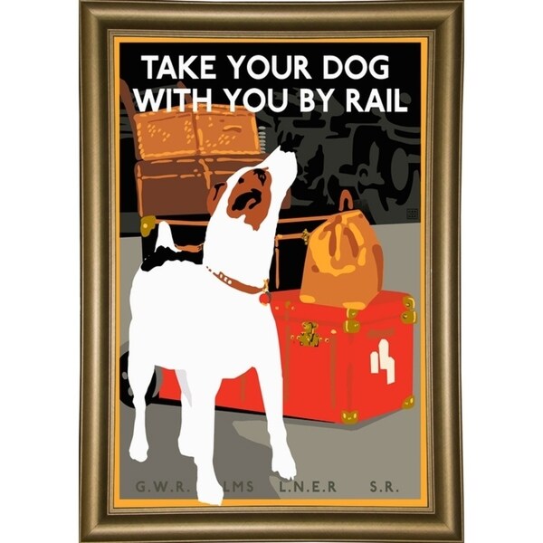 Dog by Rail-VINAPP113590 Print 22.5"x15" by Vintage Apple Collection