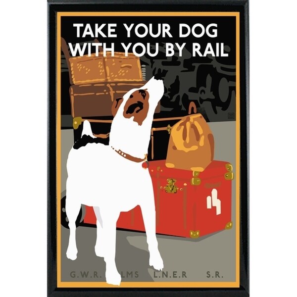 Dog by Rail-VINAPP113590 Print 22.5"x15" by Vintage Apple Collection