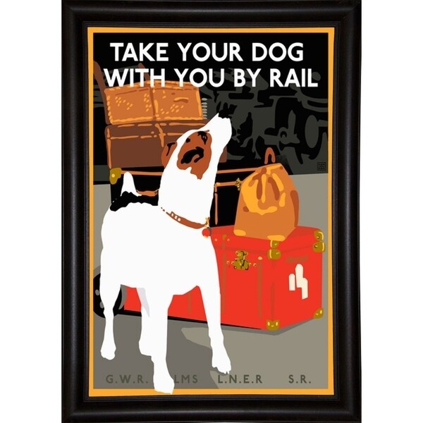Dog by Rail-VINAPP113590 Print 22.5"x15" by Vintage Apple Collection
