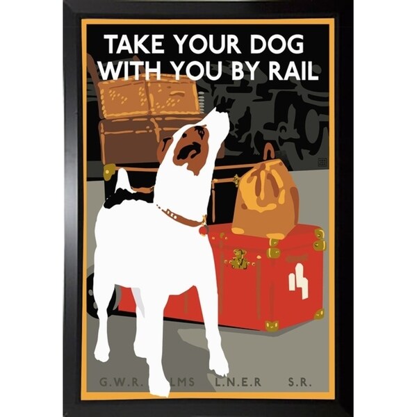Dog by Rail-VINAPP113590 Print 22.5"x15" by Vintage Apple Collection