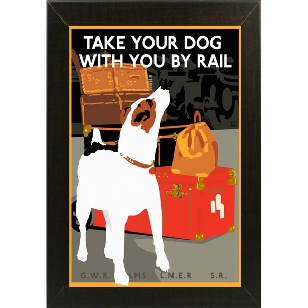 Dog by Rail-VINAPP113590 Print 22.5"x15" by Vintage Apple Collection