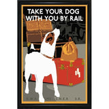Dog by Rail-VINAPP113590 Print 22.5"x15" by Vintage Apple Collection