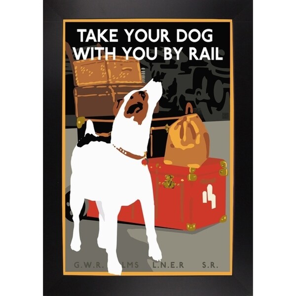 Dog by Rail-VINAPP113590 Print 22.5"x15" by Vintage Apple Collection