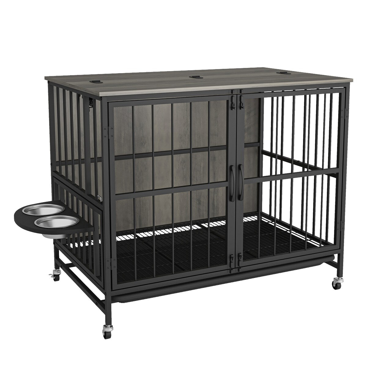 Dog crate furniture with Multi-Purpose Rremovable Ttray