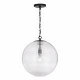 Dolan 1-light Pendant w/ Clear Ribbed Glass