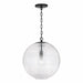 Dolan 1-light Pendant w/ Clear Ribbed Glass