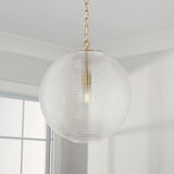 Dolan 1-light Pendant w/ Clear Ribbed Glass