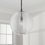 Dolan 1-light Pendant w/ Clear Ribbed Glass
