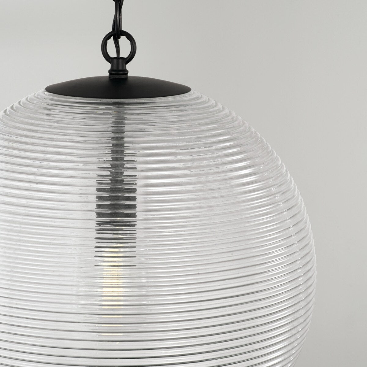 Dolan 1-light Pendant w/ Clear Ribbed Glass