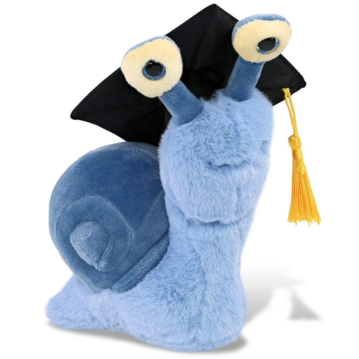 DolliBu Blue Snail Small Graduation Plush Toy with Cap with Tassel - 5.5 inches