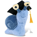 DolliBu Blue Snail Small Graduation Plush Toy with Cap with Tassel - 5.5 inches