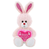 DolliBu Happy Mother’s Day Soft Plush Rose Gold Bunny with Pink Heart - 8 inches