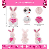 DolliBu Happy Mother’s Day Soft Plush Rose Gold Bunny with Pink Heart - 8 inches