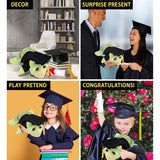DolliBu Large Green Sea Turtle Graduation Plush Toy with Gown and Cap - 11 inches