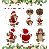 DolliBu Santa Monkey Stuffed Animal Plush Hand Puppet w/ Santa Outfit - 9 inches