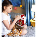 DolliBu Santa Monkey Stuffed Animal Plush Hand Puppet w/ Santa Outfit - 9 inches