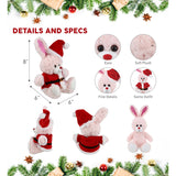 DolliBu Santa Rose Gold Bunny Stuffed Animal Plush with Santa Outfit - 8 inches