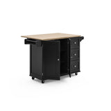 Homestyles Mobile Kitchen Island Cart with Wood Top and Dropleaf Breakfast Bar