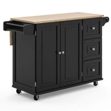 Homestyles Mobile Kitchen Island Cart with Wood Top and Dropleaf Breakfast Bar