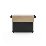 Homestyles Mobile Kitchen Island Cart with Wood Top and Dropleaf Breakfast Bar
