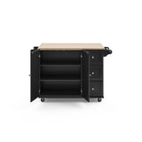 Homestyles Mobile Kitchen Island Cart with Wood Top and Dropleaf Breakfast Bar