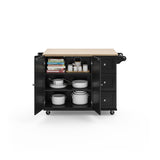 Homestyles Mobile Kitchen Island Cart with Wood Top and Dropleaf Breakfast Bar