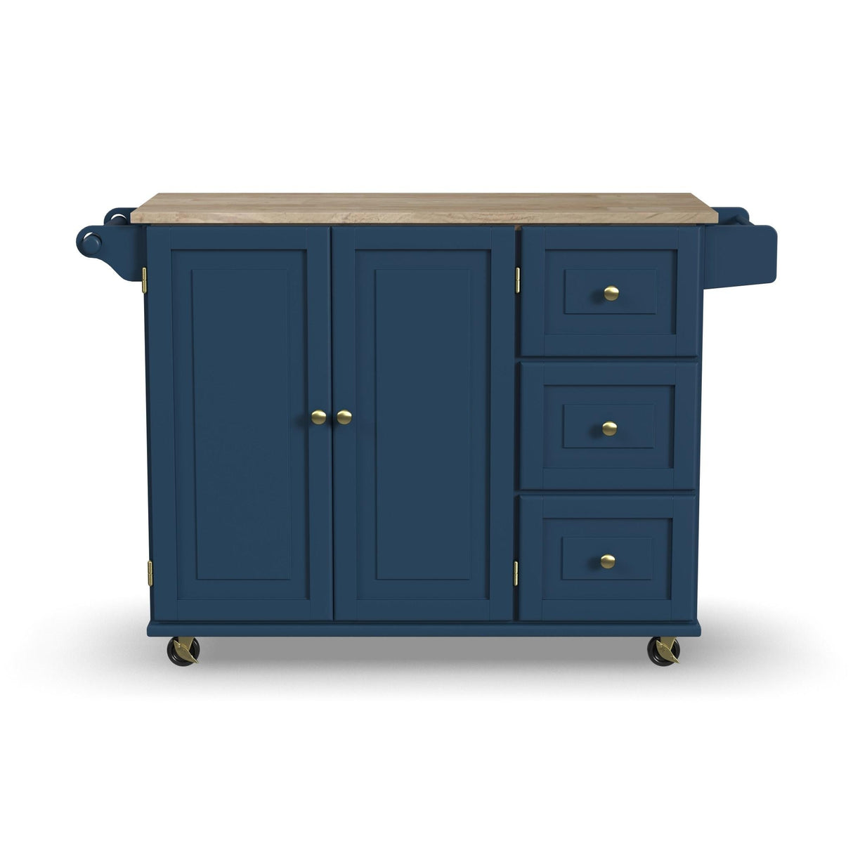 Homestyles Mobile Kitchen Island Cart with Wood Top and Dropleaf Breakfast Bar