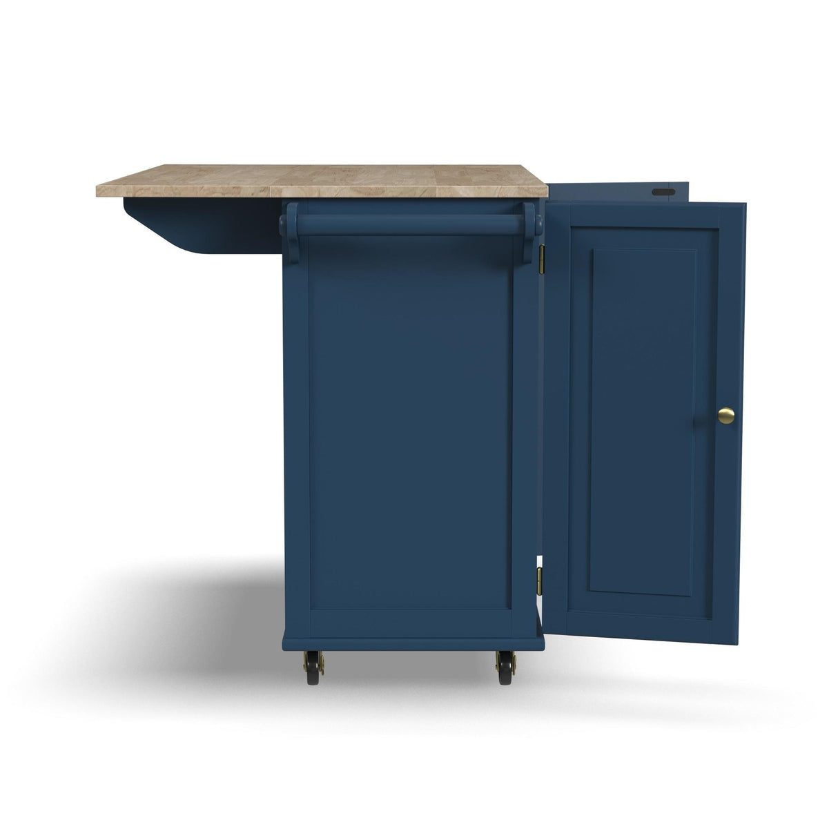 Homestyles Mobile Kitchen Island Cart with Wood Top and Dropleaf Breakfast Bar