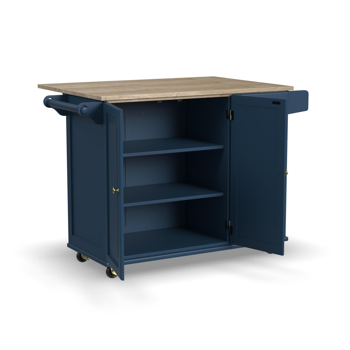 Homestyles Mobile Kitchen Island Cart with Wood Top and Dropleaf Breakfast Bar