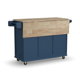 Homestyles Mobile Kitchen Island Cart with Wood Top and Dropleaf Breakfast Bar
