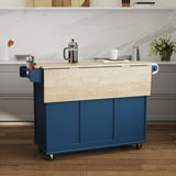 Homestyles Mobile Kitchen Island Cart with Wood Top and Dropleaf Breakfast Bar