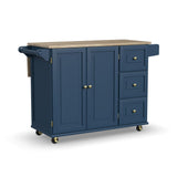 Homestyles Mobile Kitchen Island Cart with Wood Top and Dropleaf Breakfast Bar