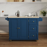 Homestyles Mobile Kitchen Island Cart with Wood Top and Dropleaf Breakfast Bar