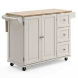 Homestyles Mobile Kitchen Island Cart with Wood Top and Dropleaf Breakfast Bar