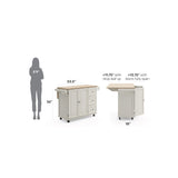 Homestyles Mobile Kitchen Island Cart with Wood Top and Dropleaf Breakfast Bar