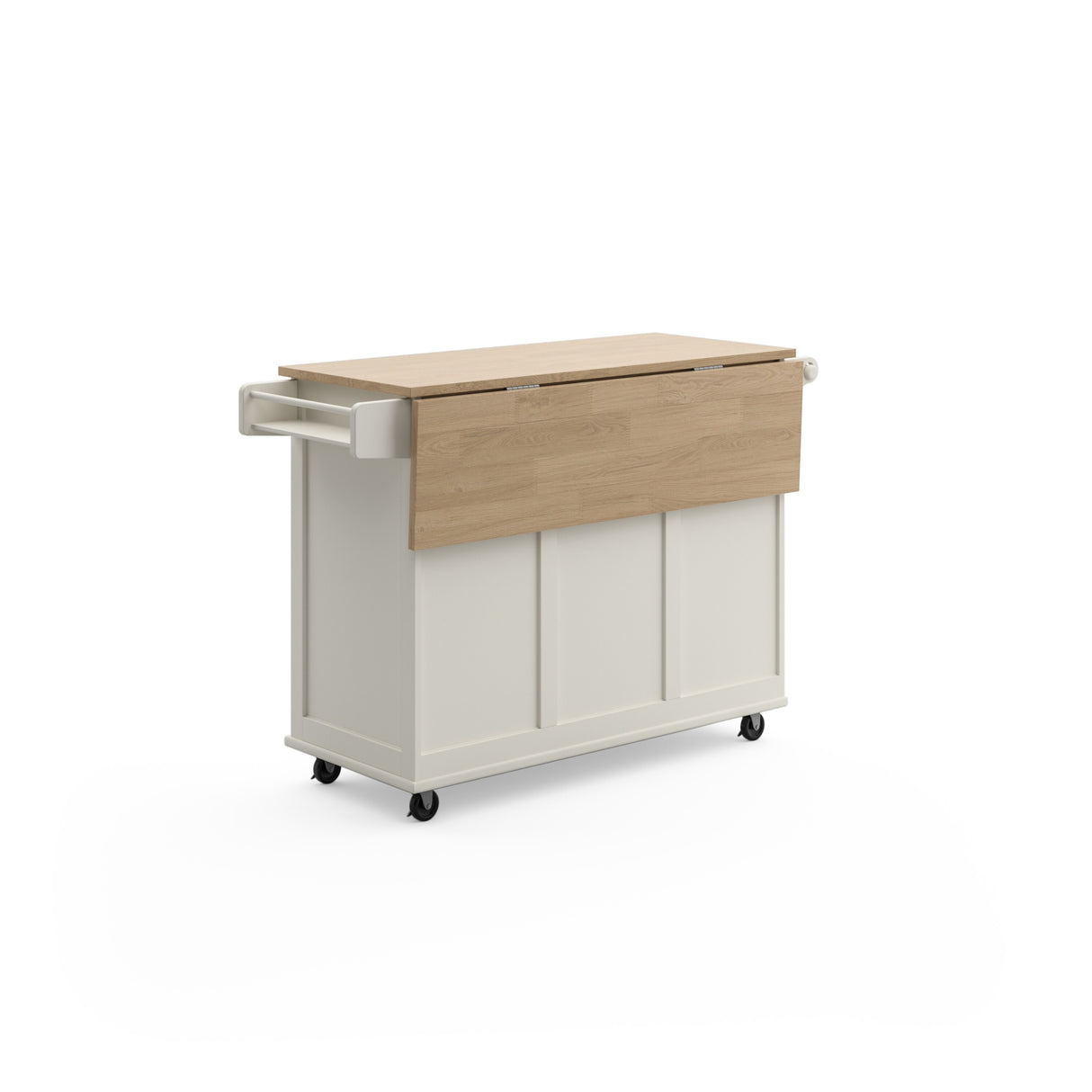 Homestyles Mobile Kitchen Island Cart with Wood Top and Dropleaf Breakfast Bar