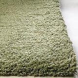 Domani Euphoria Plush Solid Sage Hand-Woven Shag Rug