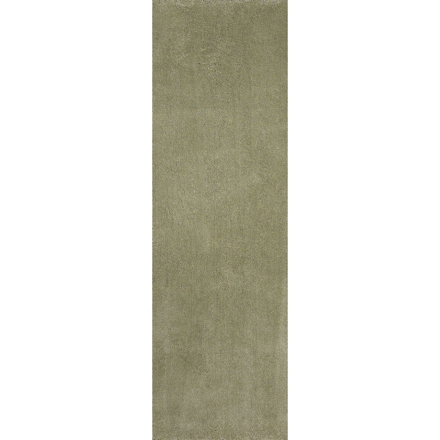 Domani Euphoria Plush Solid Sage Hand-Woven Shag Rug