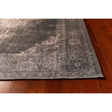 Domani Grove Machine Washable Distressed Grey Medallion Area Rug